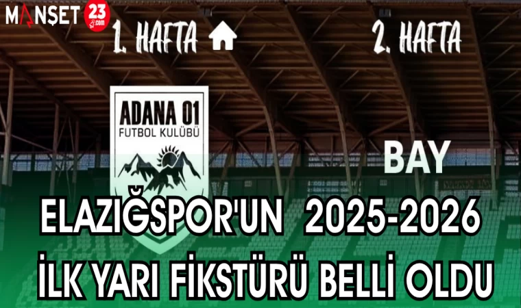 ELAZIĞSPOR'UN 2025-2026 İLK YARI FİKSTÜRÜ BELLİ OLDU