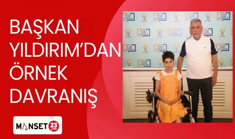 BAŞKAN YILDIRIM'DAN ÖRNEK DAVRANIŞ