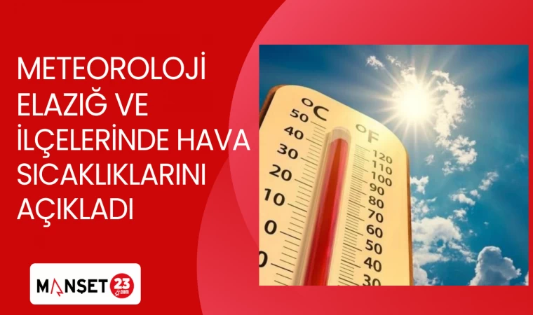 Meteoroloji Elazığ ve İlçelerİnde hava sıcaklıklarını açıkladı