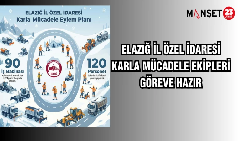 ELAZIĞ İL ÖZEL İDARESİ KARLA MÜCADELE EKİPLERİ GÖREVE HAZIR