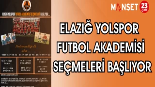 ELAZIĞ YOLSPOR FUTBOL AKADEMİSİ SEÇMELERİ BAŞLIYOR