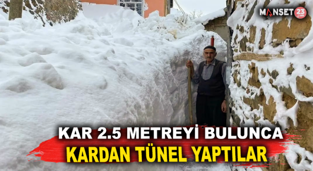 Elazığ’da Kar Kalınlığı 2 Buçuk Metreyi Buldu, Komşularına Gitmek İçin Tünel Açtılar