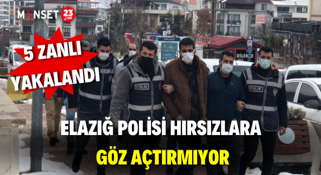 Elazığ Polisi Hırsızlara Göz Açtırmıyor: 5 Zanlı Yakalandı
