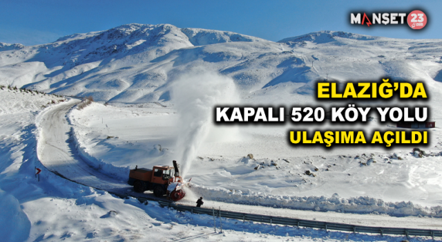 Elazığ'da Kapalı Köy Yollarının 520'si Açıldı