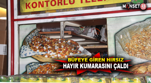 Vicdansız Hırsız, Fare Gibi Girdiği Büfeden Malzemelerle Birlikte Hayır Kumbarasını Da Çaldı