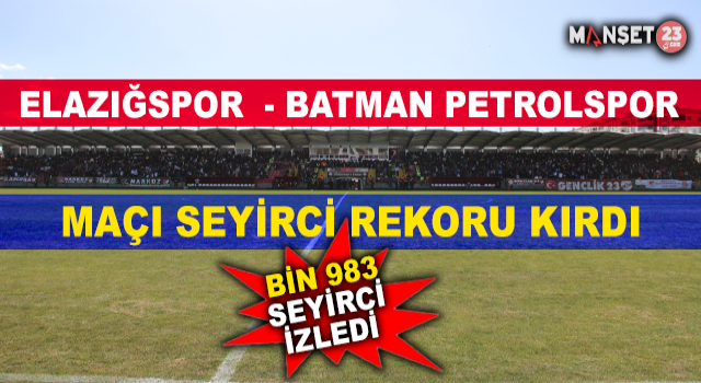 Elazığspor - Batman Petrolspor Maçını Bin 983 Taraftar İzledi