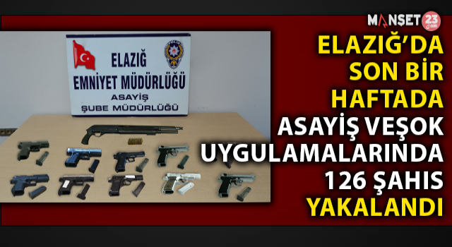 Elazığ’da Son Bir Haftadaki Asayiş Ve Şok Uygulamalarında 126 Şahıs Yakalandı