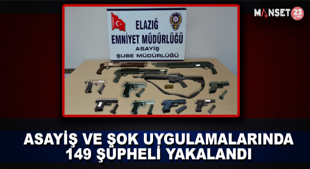 Elazığ'da Asayiş Ve Şok Uygulamaları: 149 Şüpheli Yakalandı