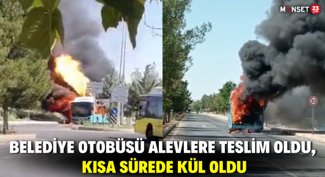 Belediye Otobüsü Alevlere Teslim oldu, Kısa Sürede Kül Oldu