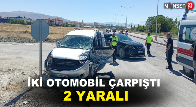İki Otomobil Çarpıştı: 2 Yaralı