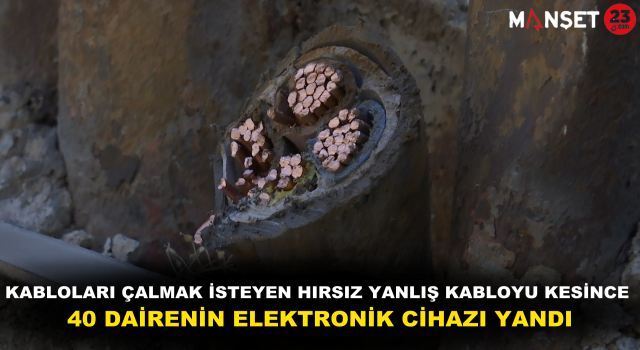 Kabloları Çalmak İsteyen Hırsız Yanlış Kabloyu Kesince 40 Dairenin Elektronik Cihazı Yandı