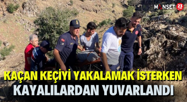 Kaçan Keçiyi Yakalamak İsterken Kayalılardan Yuvarlandı