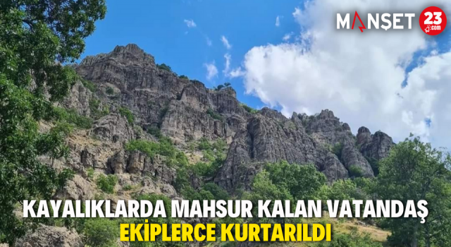 Kayalıklarda Mahsur Kalan Vatandaş Ekiplerce Kurtarıldı