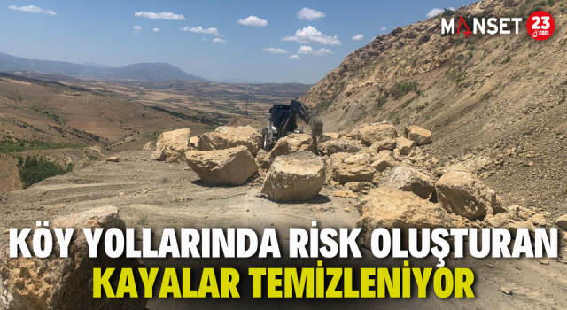 Köy Yollarında Risk Oluşturan Kayalar Temizleniyor