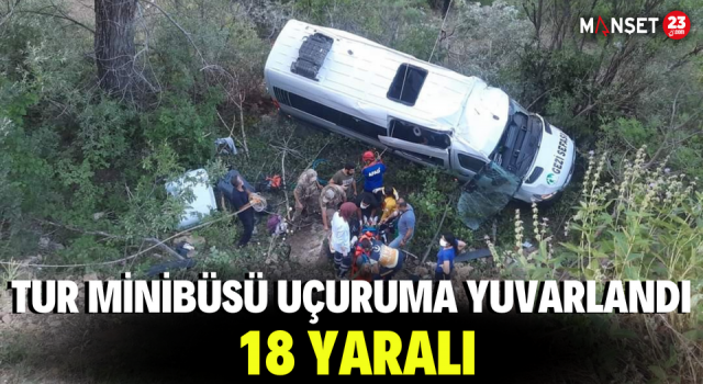 Tur Minibüsü Uçuruma Yuvarlandı: 18 Yaralı