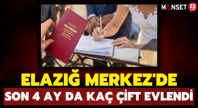 Elazığ Merkez’de Son 4 Ayda Kaç Kişi Evlendi