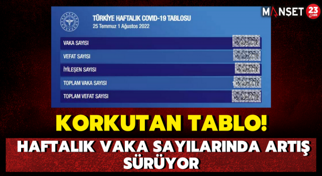Korkutan Tablo! Haftalık Vaka Sayılarında Artış Sürüyor