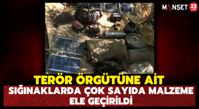 Terör Örgütüne Ait Sığınaklarda Çok Sayıda Malzeme Ele Geçirildi
