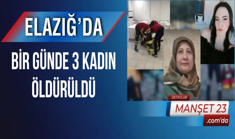 Elazığ’da Bir Günde 3 Kadın Öldürüldü