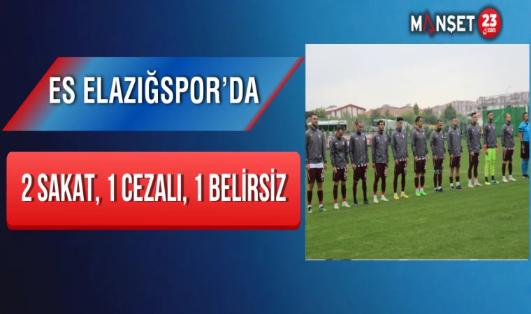 ES Elazığspor’da 2 Sakat, 1 Cezalı, 1 Belirsiz