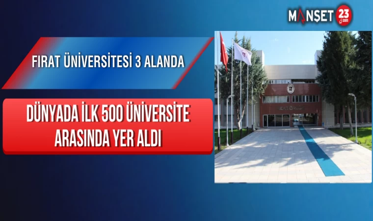 Fırat Üniversitesi 3 Alanda Dünyada İlk 500 Üniversite Arasında Yer Aldı