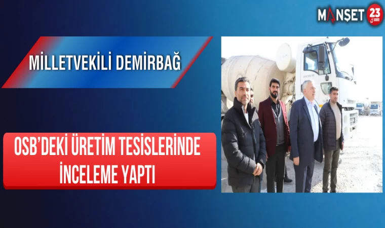Milletvekili Demirbağ, OSB'deki Üretim Tesislerinde İnceleme Yaptı