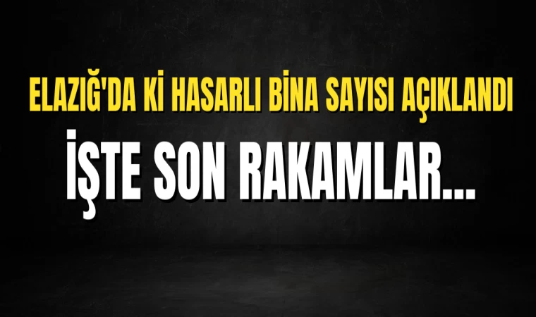 Elazığ'daki Hasarlı Bina Sayısı Açıklandı..