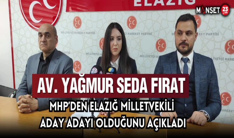Av. Yağmur Seda Fırat MHP Elazığ Milletvekili Aday Adaylığını Açıkladı