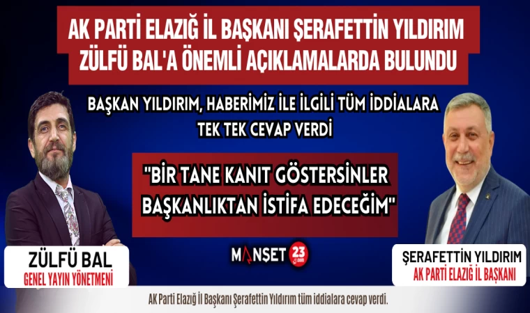 Başkan Yıldırım Haberimiz İle İlgili Tüm İddialara Tek Tek Cevap Verdi