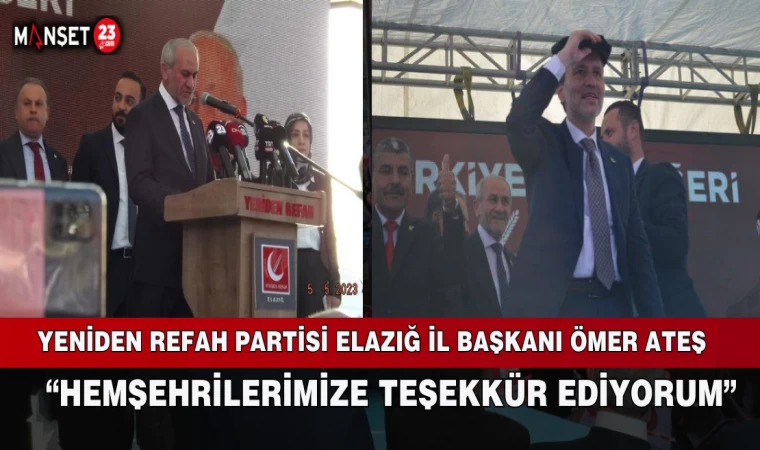 BAŞKAN ATEŞ; “HEMŞEHRİLERİMİZE TEŞEKKÜR EDİYORUM”