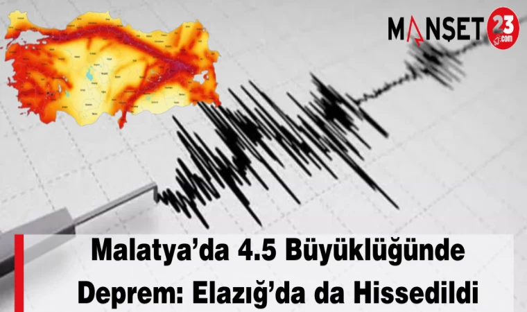 Malatya’da 4.5 Büyüklüğünde Deprem: Elazığ’da da Hissedildi