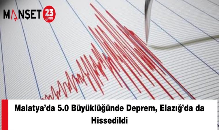 Malatya’da 5.0 Büyüklüğünde Deprem, Elazığ’da da Hissedildi
