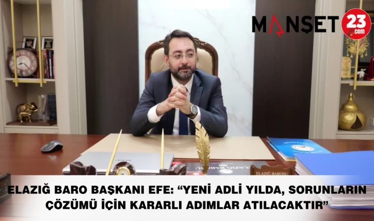 Elazığ Baro Başkanı Efe: “Yeni Adli Yılda, Sorunların Çözümü İçin Kararlı Adımlar Atılacaktır”