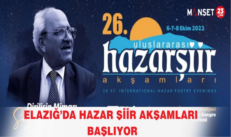 Elazığ’da Hazar Şiir Akşamları Başlıyor