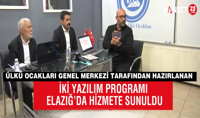 Ülkü Ocakları Genel Merkezi Tarafından Hazırlanan İki Yazılım Programı Elazığ’da Hizmete Sunuldu