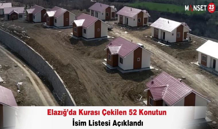 Elazığ’da Kurası Çekilen 52 Konutun İsim Listesi Açıklandı