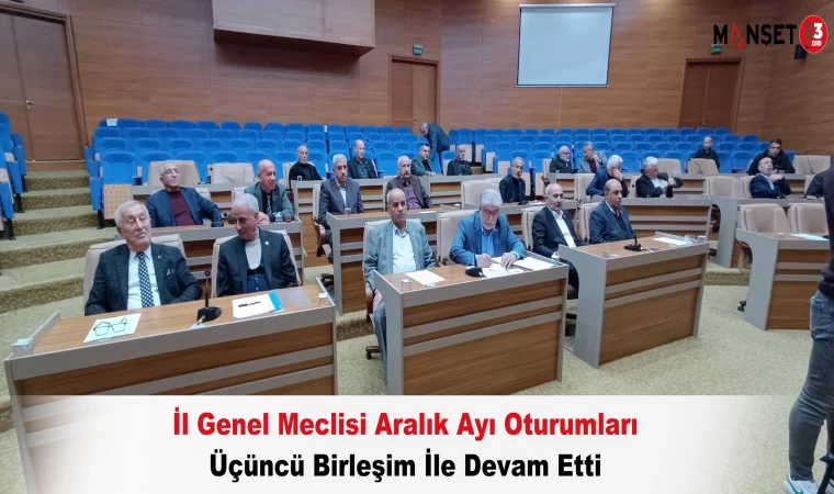 İl Genel Meclisi Aralık Ayı Oturumları Üçüncü Birleşim İle Devam Etti