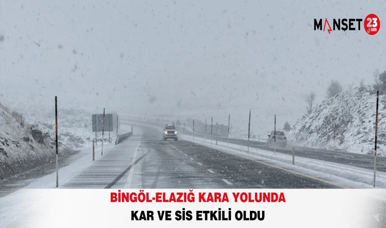 Bingöl-Elazığ Kara Yolunda Kar ve Sis Etkili Oldu