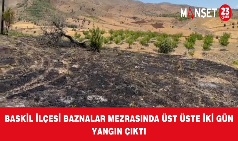 Baskil İlçesi Baznalar Mezrasında Üst Üste İki Gün Yangın Çıktı