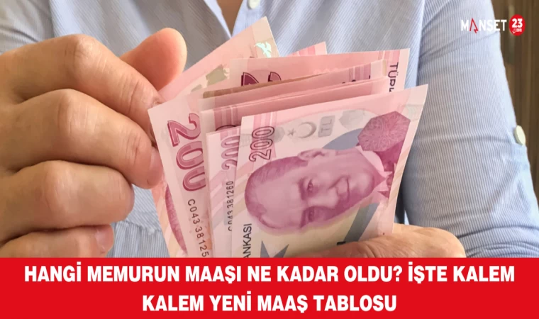 Hangi memurun maaşı ne kadar oldu? İşte kalem kalem yeni maaş tablosu
