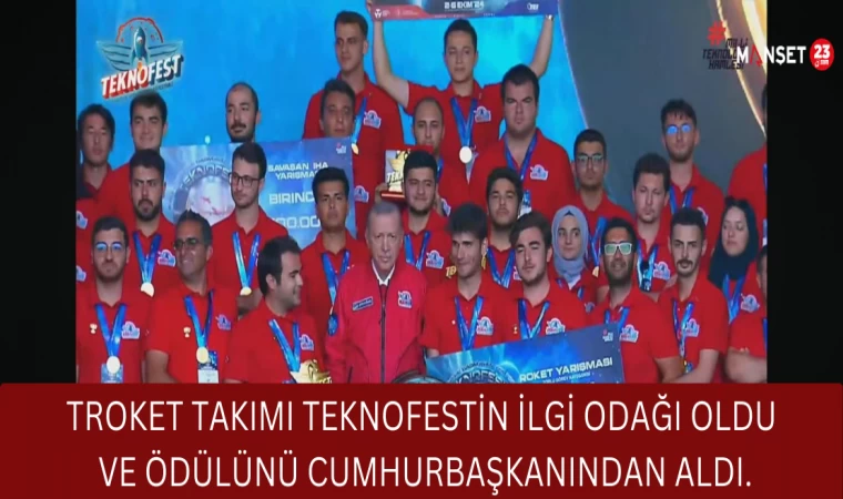 TROKET TAKIMI TEKNOFESTİN İLGİ ODAĞI OLDU VE ÖDÜLÜNÜ CUMHURBAŞKANINDAN ALDI.