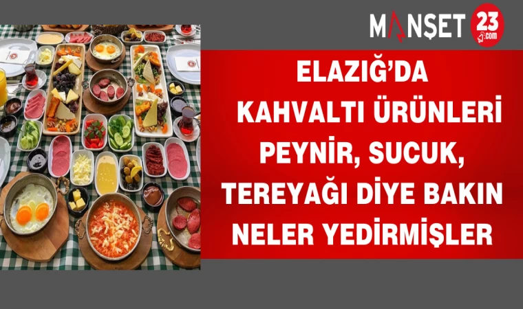 Elazığ’da kahvaltı ürünleri peynir, sucuk, tereyağı diye bakın neler yedirmişler