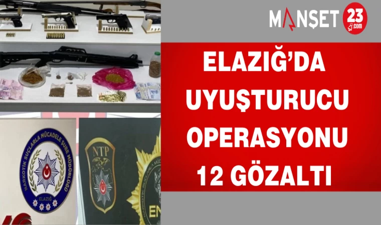 Elazığ’da Uyuşturucu Operasyonu; 12 gözaltı
