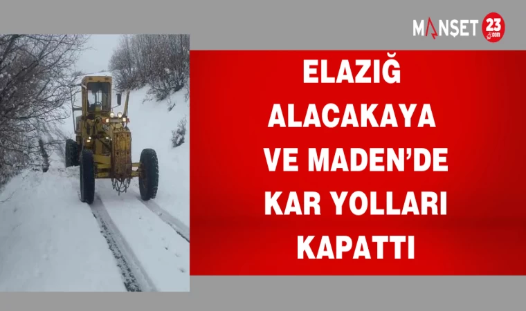 ELAZIĞ ALACAKAYA VE MADEN'DE KAR YOLLARI KAPATTI