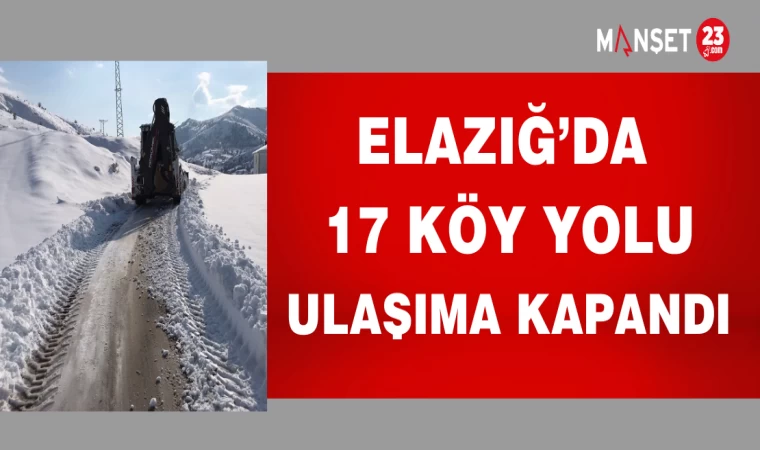 ELAZIĞ'DA 17 KÖY YOLU ULAŞIMA KAPANDI