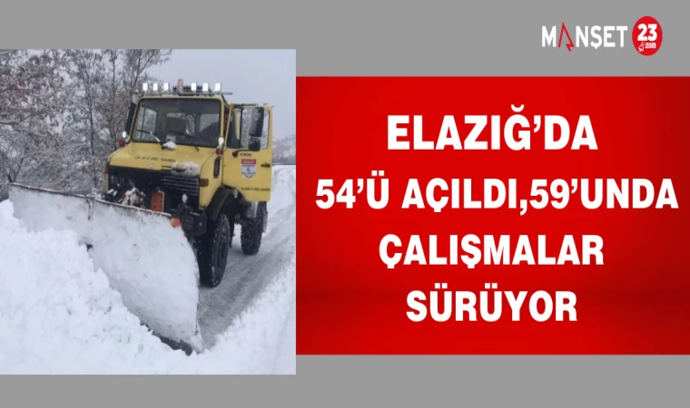 Elazığ’da 54’ü açıldı, 59’unda çalışmalar sürüyor