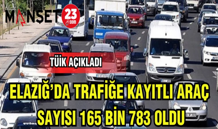 ELAZIĞ'DA TRAFİĞE KAYITLI ARAÇ SAYISI 165 BİN 783 OLDU