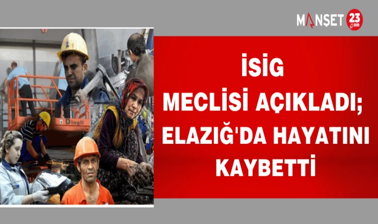 İSİG MECLİSİ AÇIKLADI; ELAZIĞ'DA 2024 YILINDA KAÇ KİŞİ HAYATINI KAYBETTİ