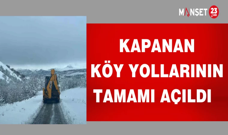 KAPANAN KÖY YOLLARININ TAMAMI AÇILDI