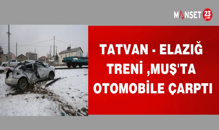 TATVAN - ELAZIĞ TRENİ ,MUŞ'TA OTOMOBİLE ÇARPTI
